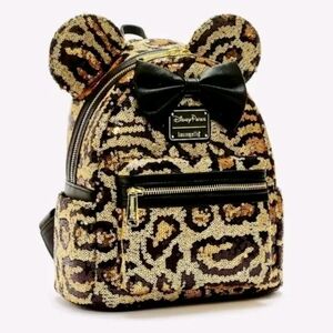 Loungefly Gold and Black Sequin Mini Backpack